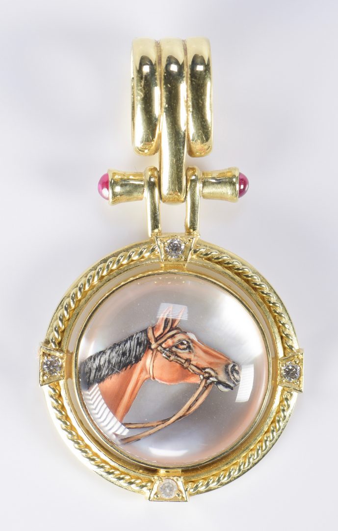 Lot 817: Gold Equestrian Jewelry incl Essex Crystal