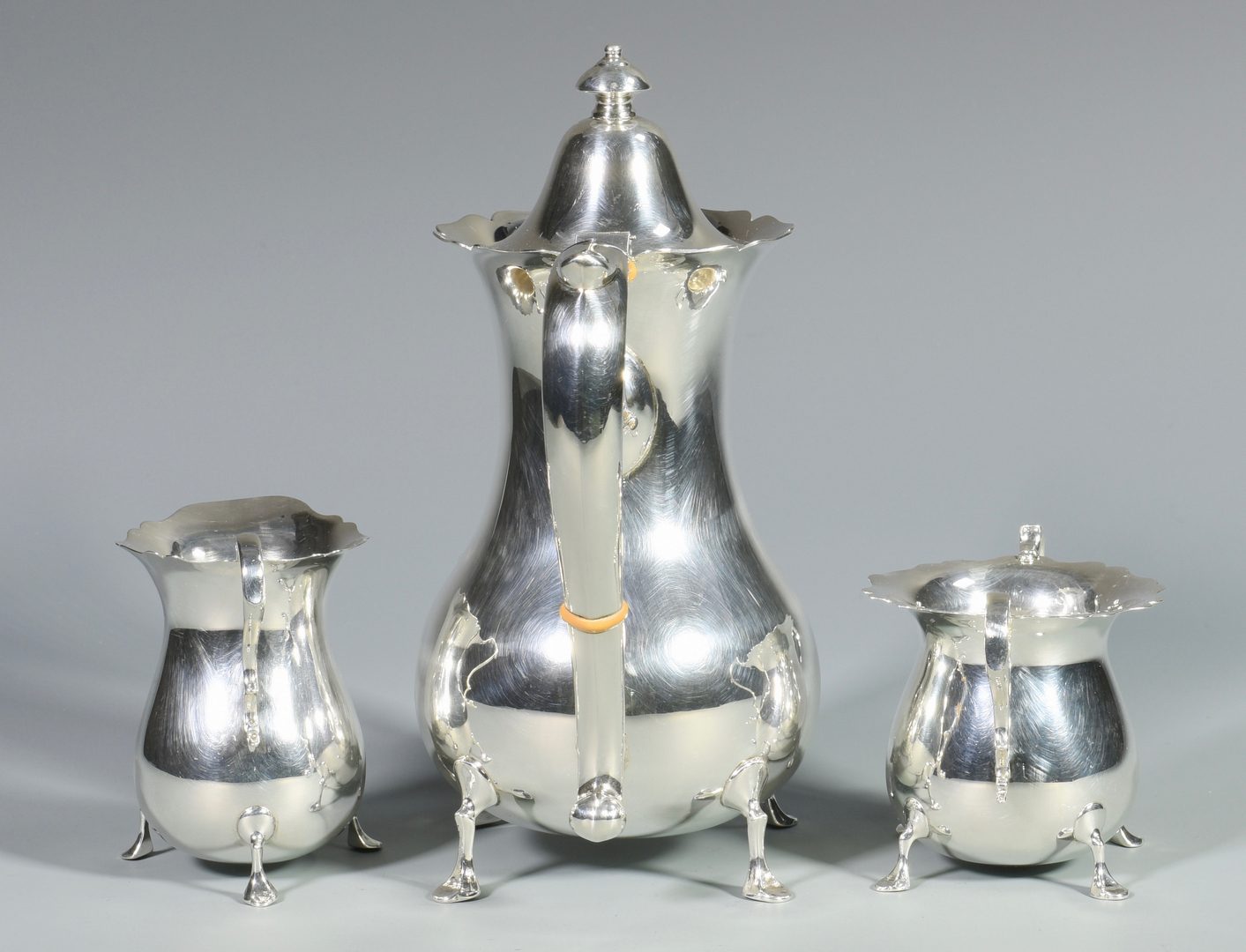 Lot 837: Towle 3 Pc. Sterling Coffee Service w/ Undertray
