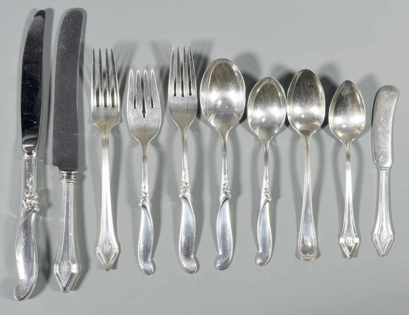 Lot 844: Sterling Flatware, Melody and Clermont patterns