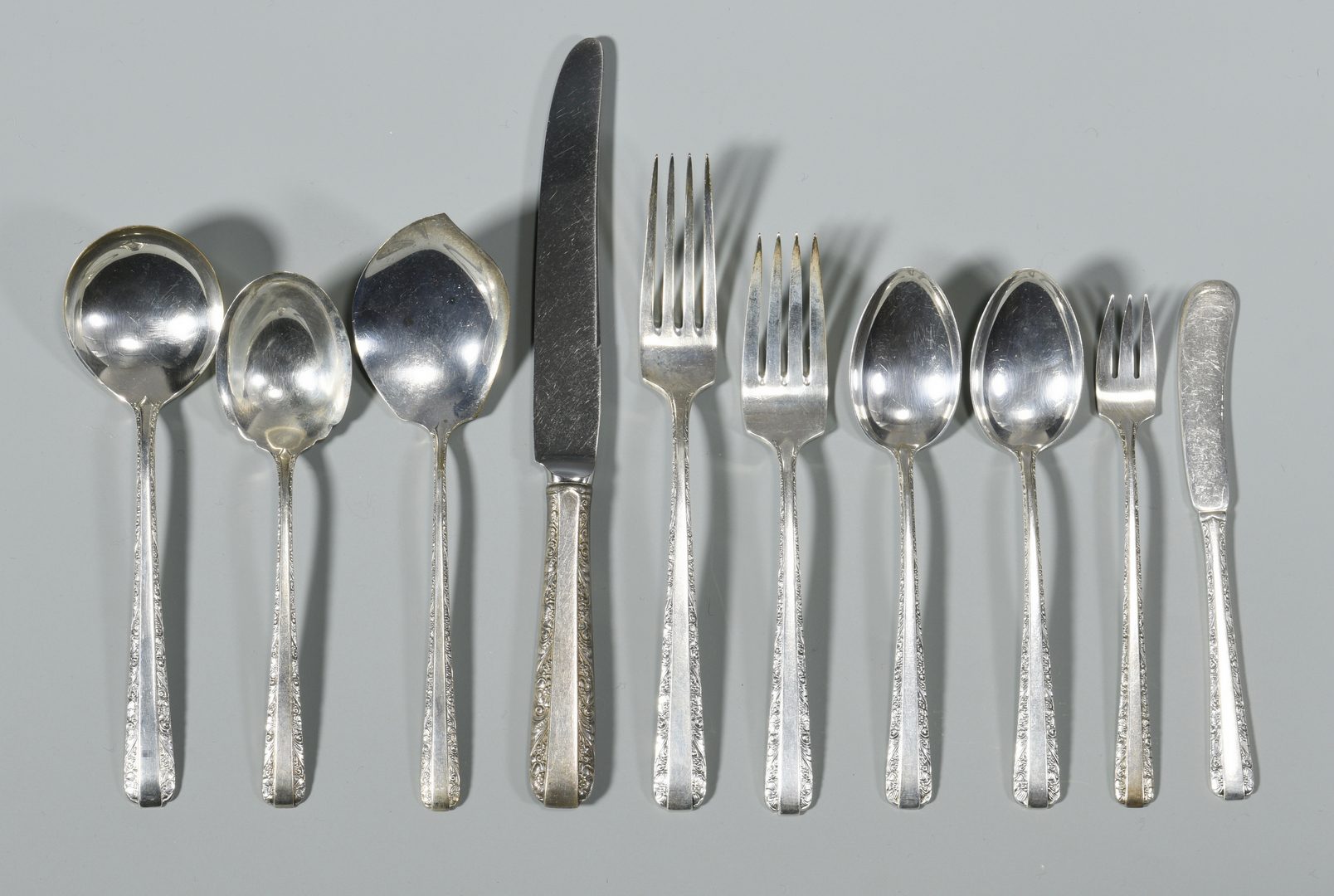 Lot 845: Towle Sterling Silver "Candlelight"  56 pcs