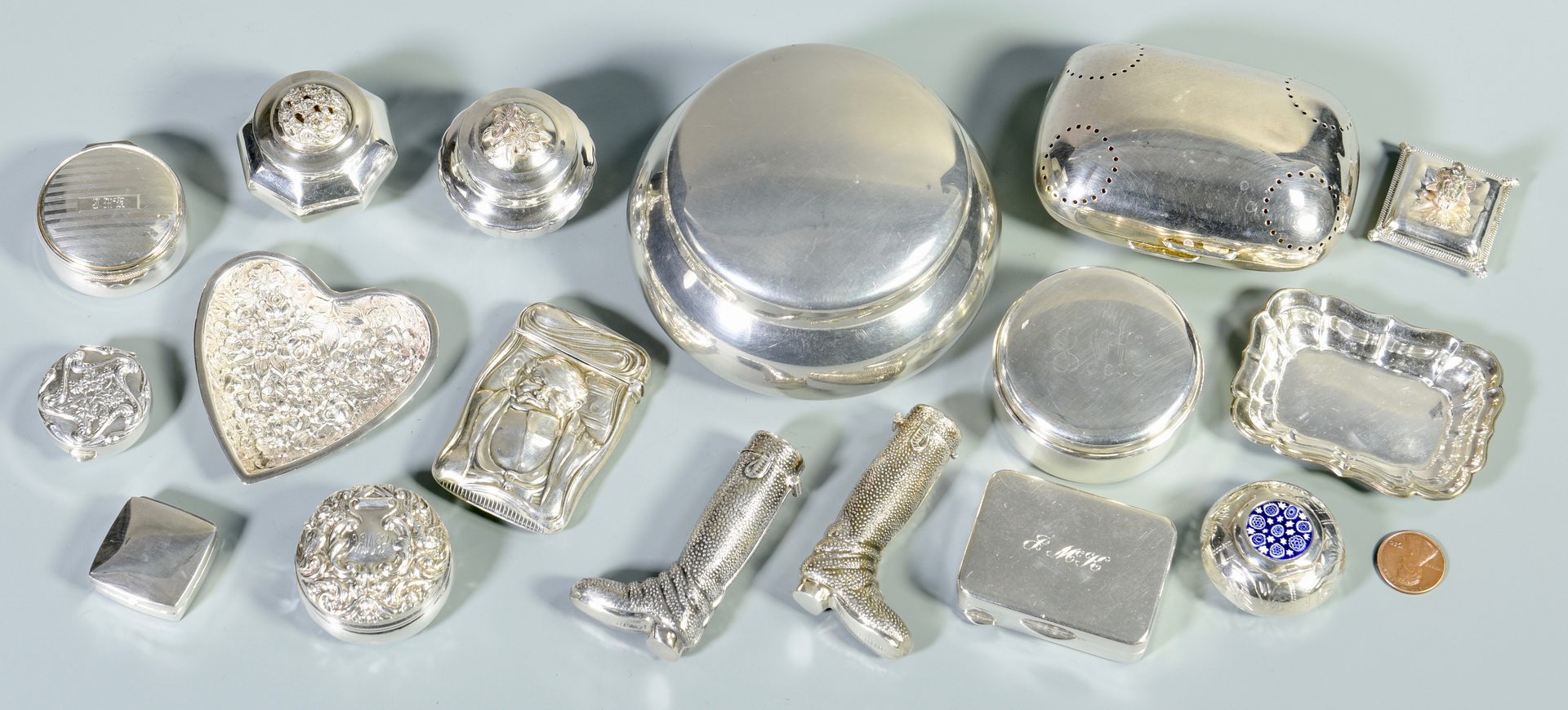 Lot 866: Group Sterling  Silver Trinkets, 15 items