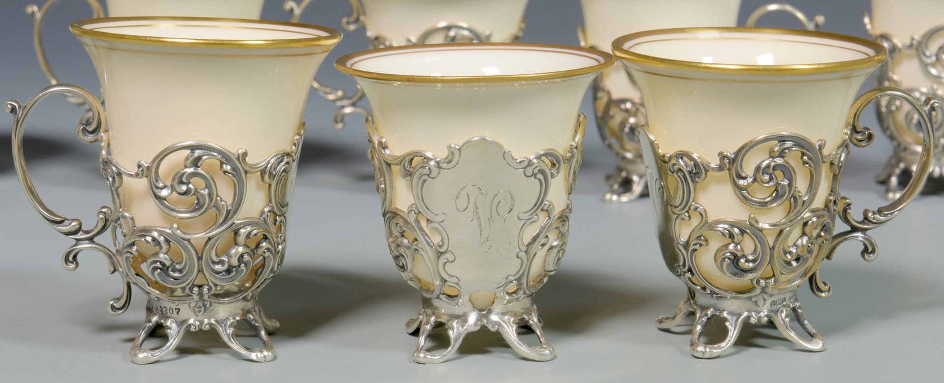 Lot 867: 47 pcs Assorted Silver, incl. Demitasse Cups