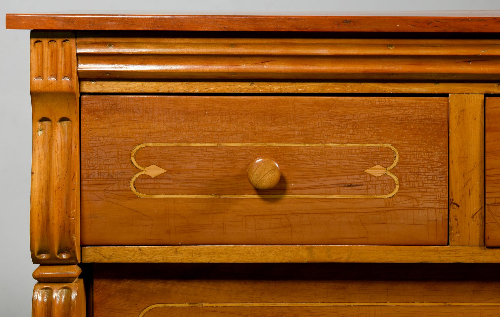 Lot 888: Inlaid chest of drawers, attr. Texas
