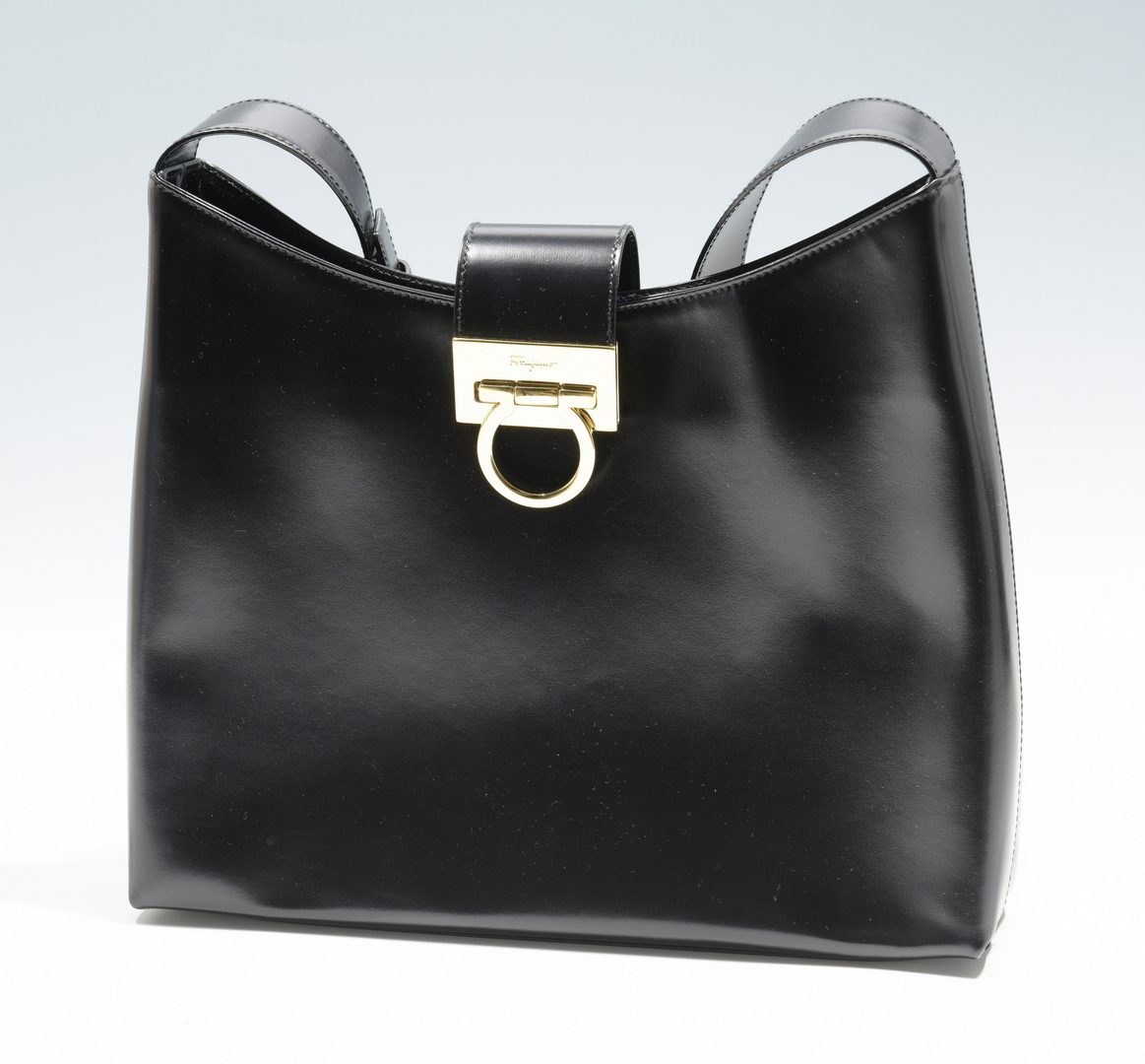 Lot 929: 2 Salvatore Ferragamo Black Handbags