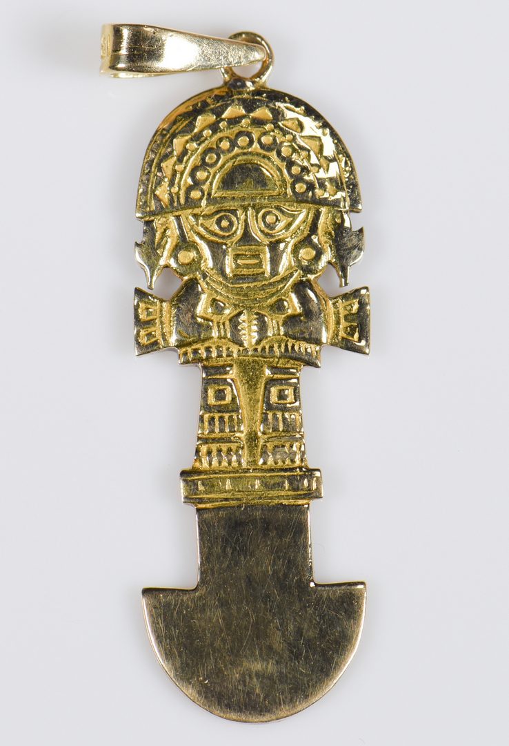 Lot 954: 4 18K Jewelry items incl Inca gods
