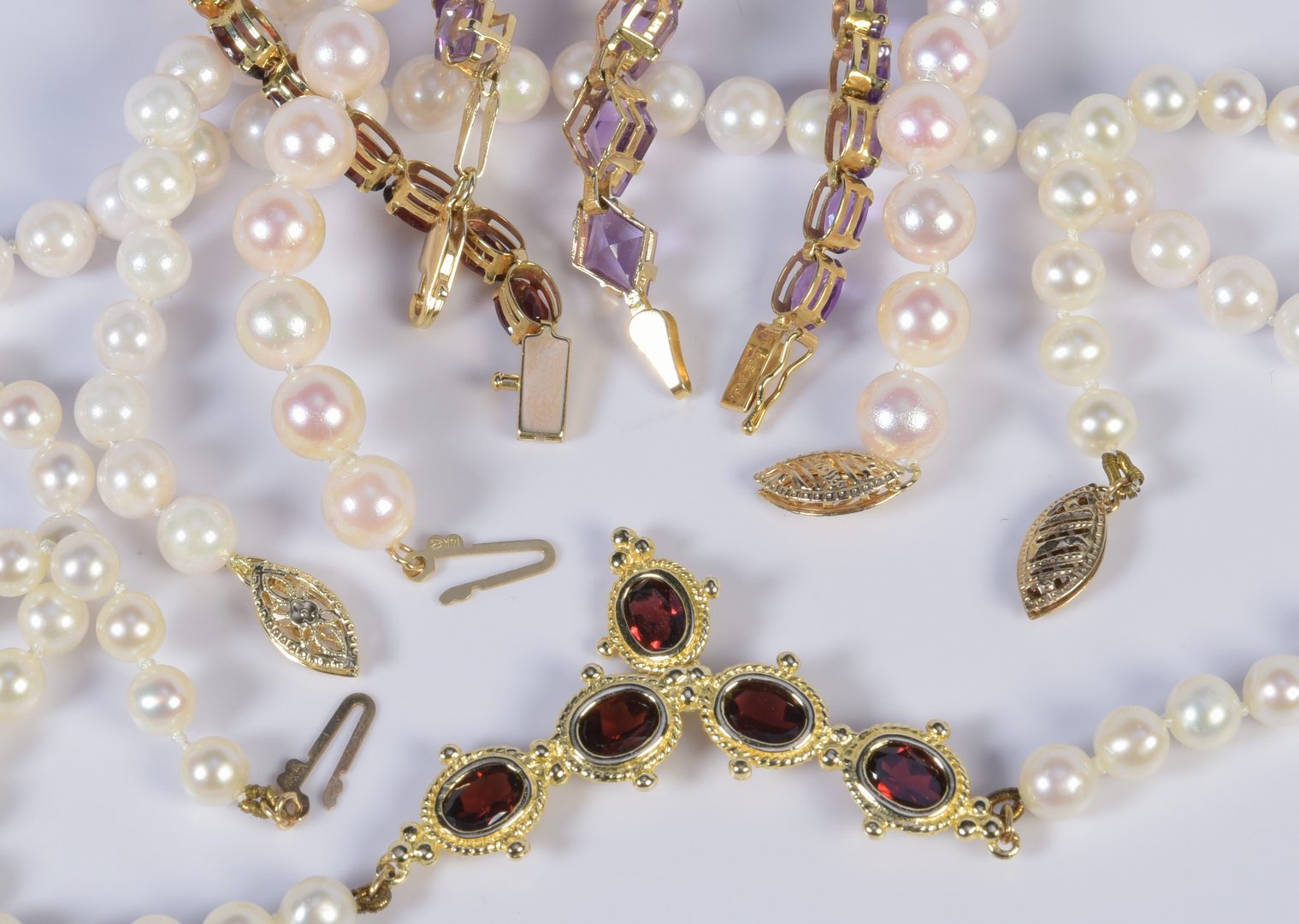 Lot 962: 14K Semi-precious plus Pearl Jewelry, 8 items