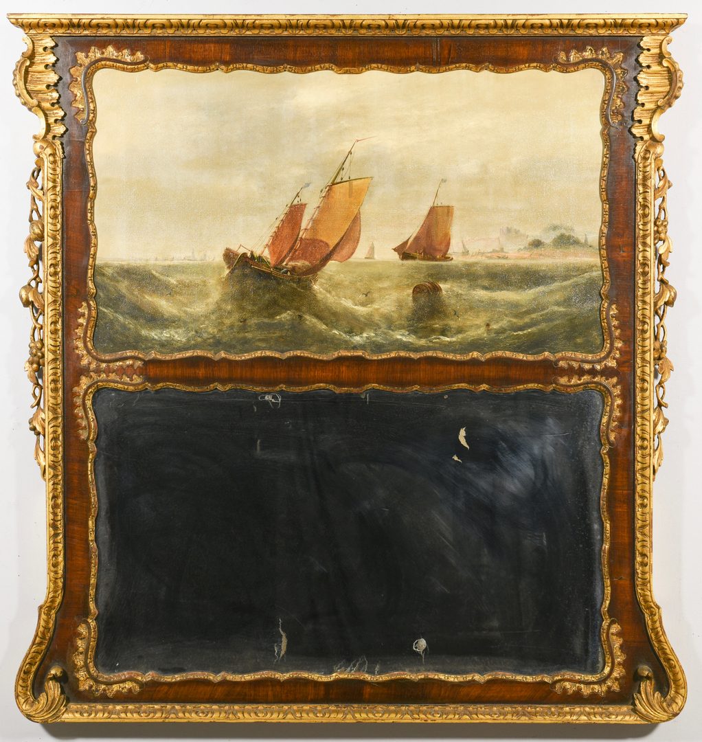 Lot 96: 18th Cent. Trumeau Mirror with Ships