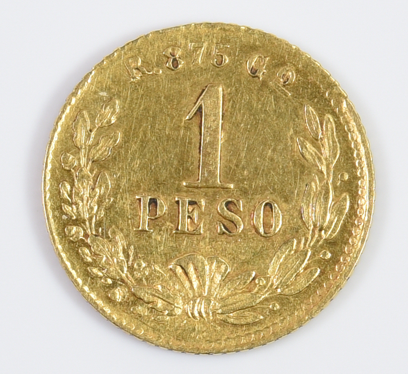 Lot 985: 1897 Gold Peso & 1834 US $2 1/2 Gold Coin