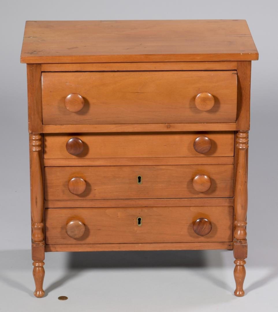 Lot 106: Miniature Chest of Drawers & Child's Chair
