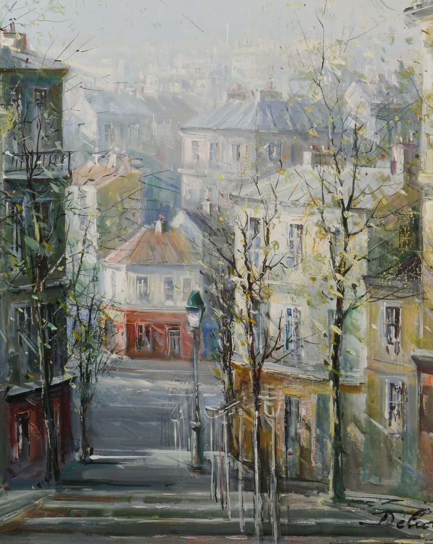 Lot 148: Lucien Delarue, Oil on Linen, Paris Street Scene