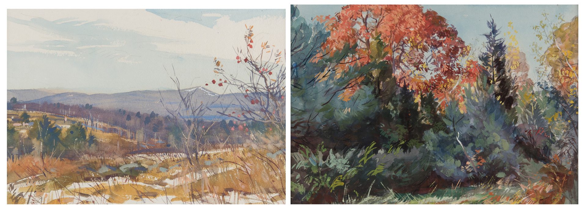 Lot 156: 2 A. L. Ripley Landscapes, Spring & Fall