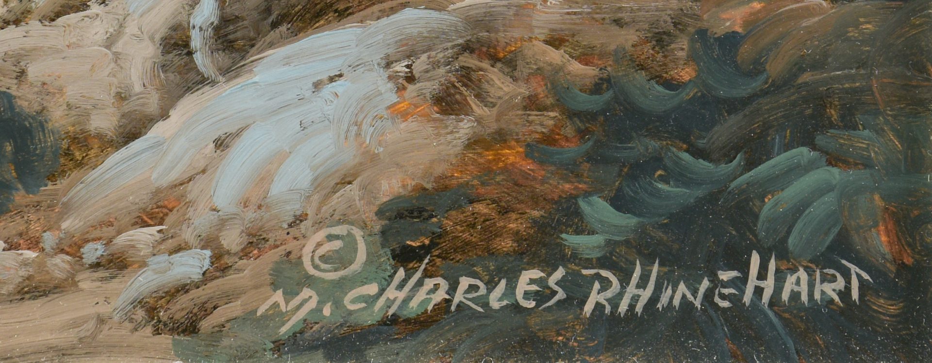 Lot 167: Charles Rhinehart Oil on Board Landscape