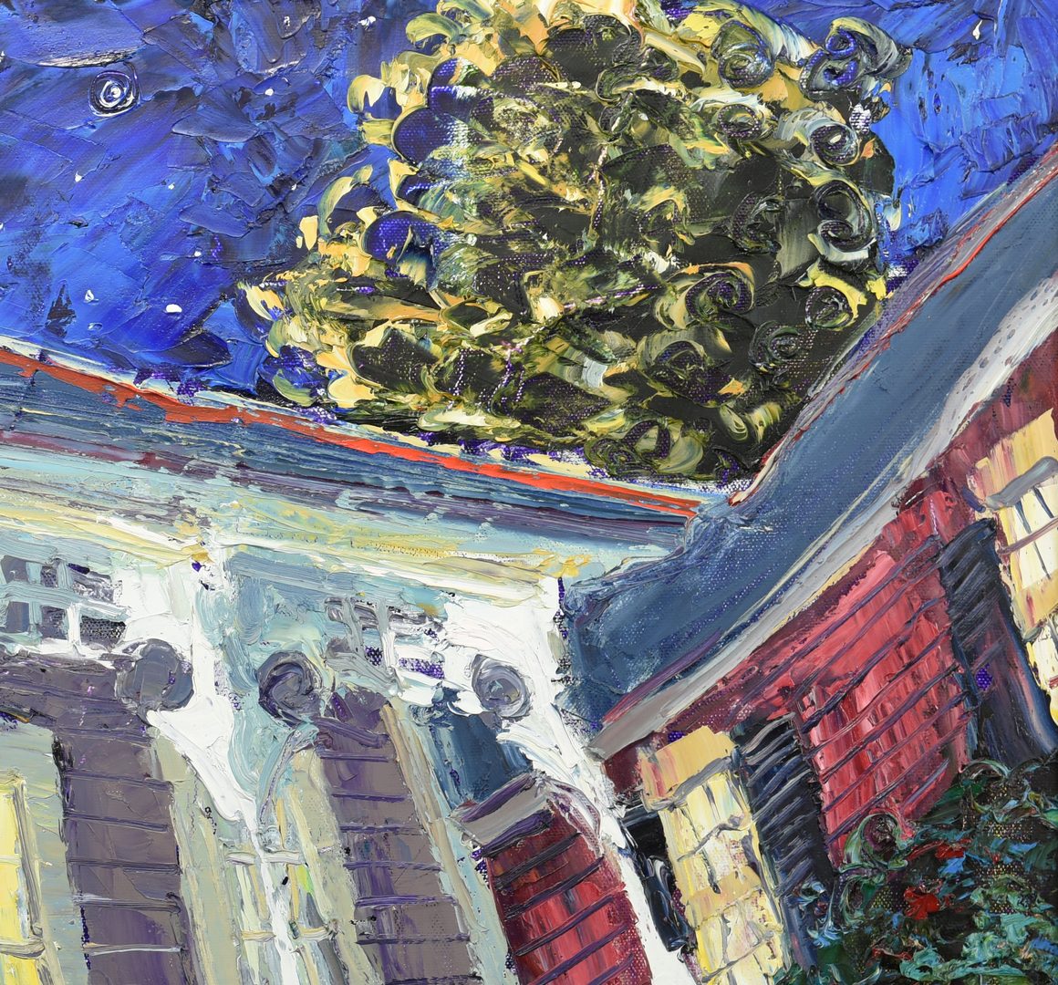 Lot 172: J. Michalopoulos O/C, New Orleans Cottage by Moonlight