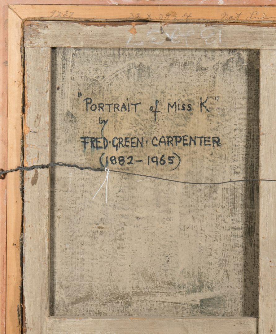 Lot 183: Fred Carpenter o/c, Portrait of "Miss K"