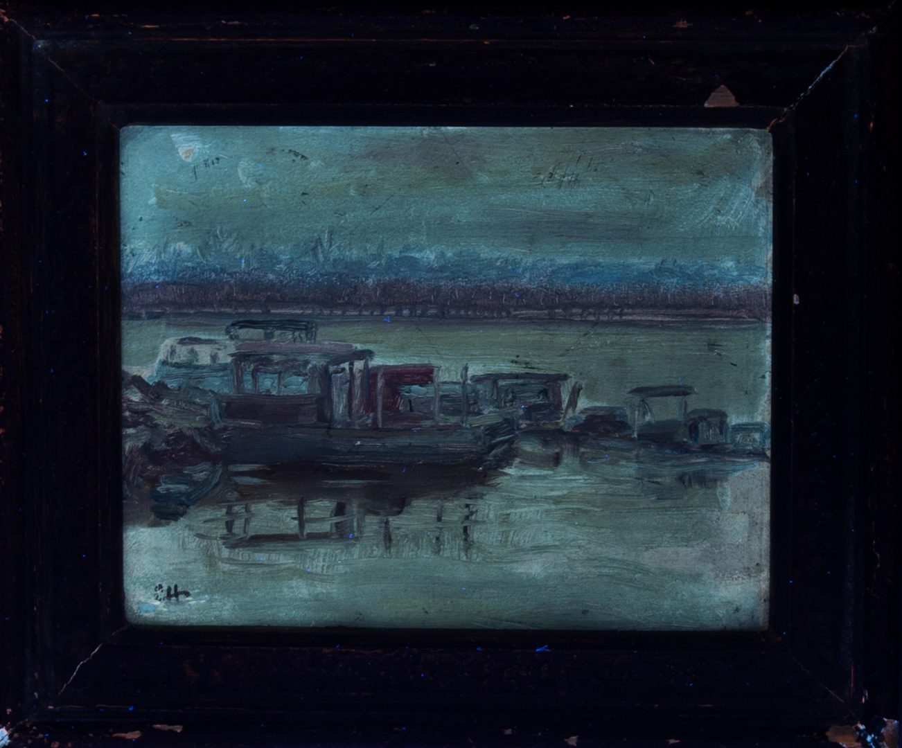 Lot 186: Cornelius Hankins Memphis Barge Painting
