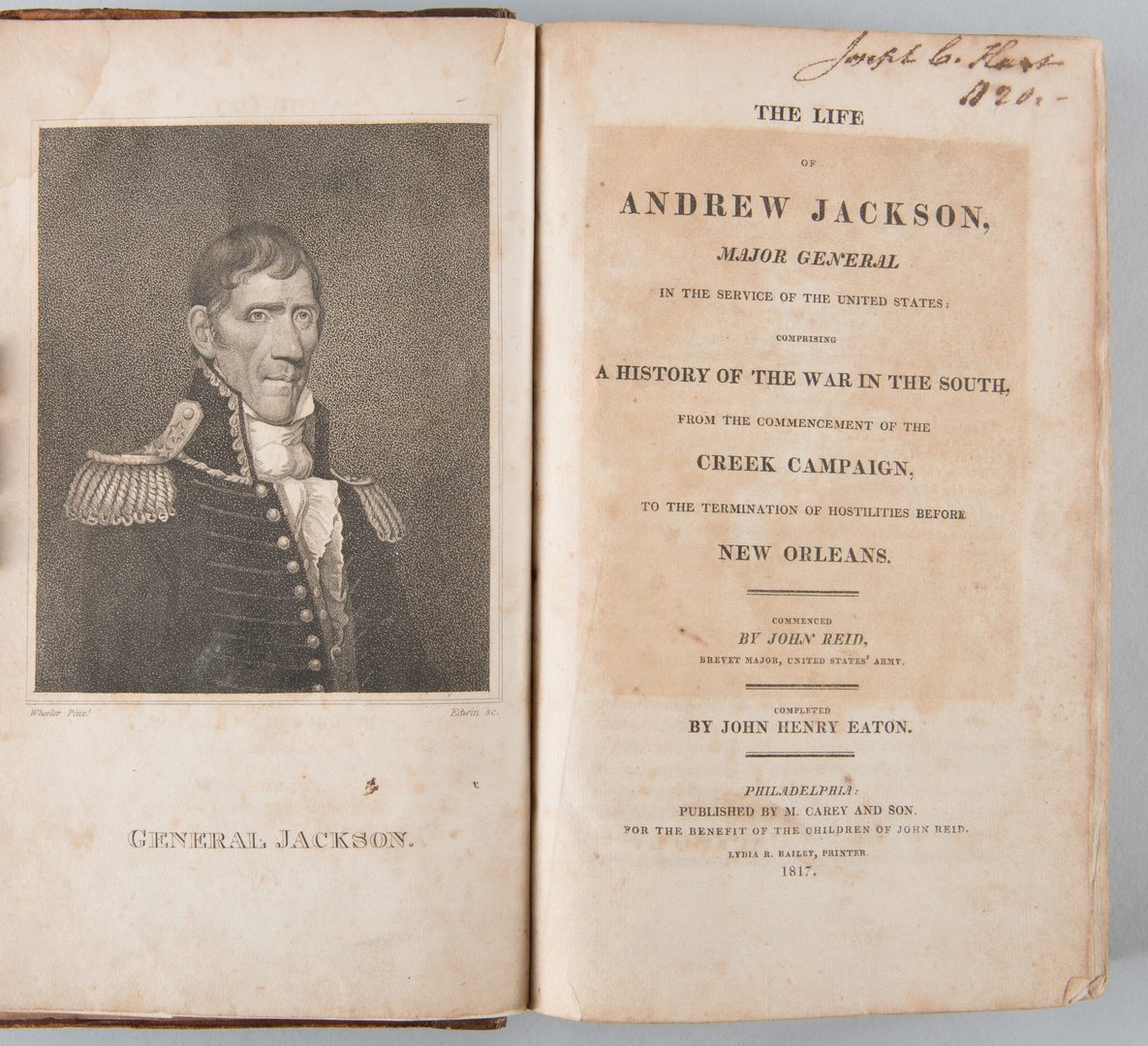 Lot 202: Eaton "Life Andrew Jackson" Phila. 1817