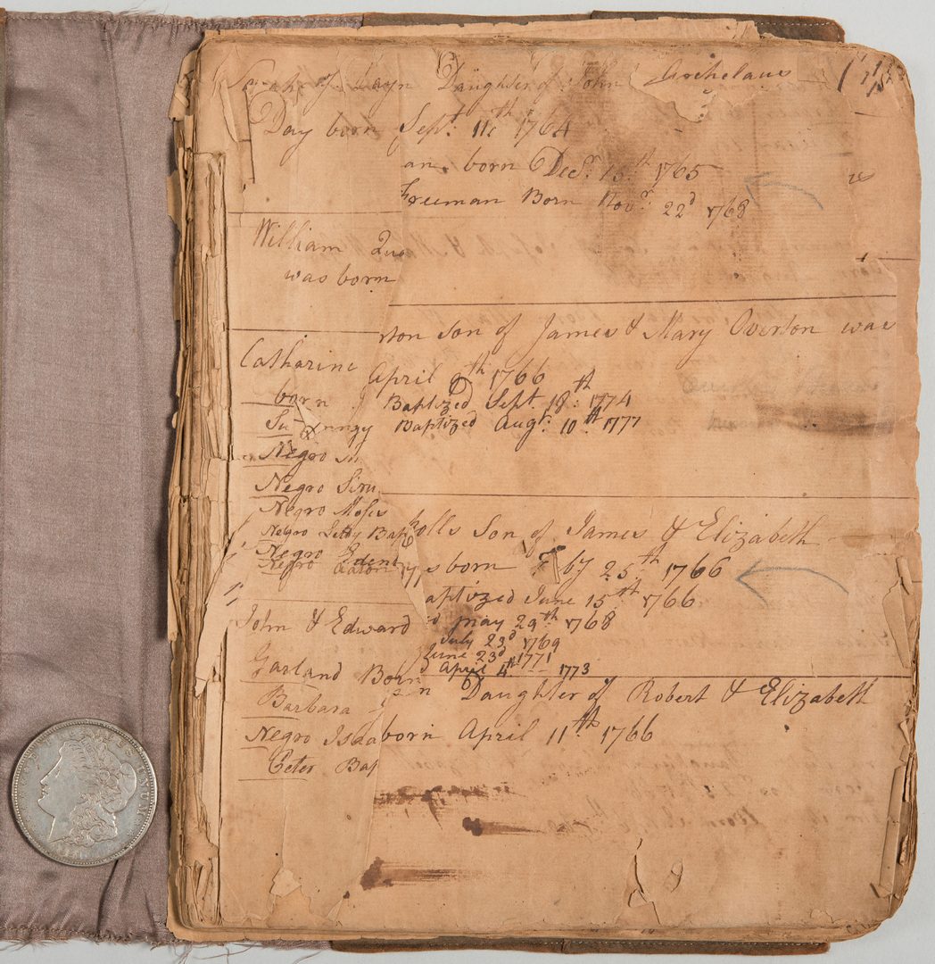 Lot 206: VA Birth/Slave Record inc. John Overton