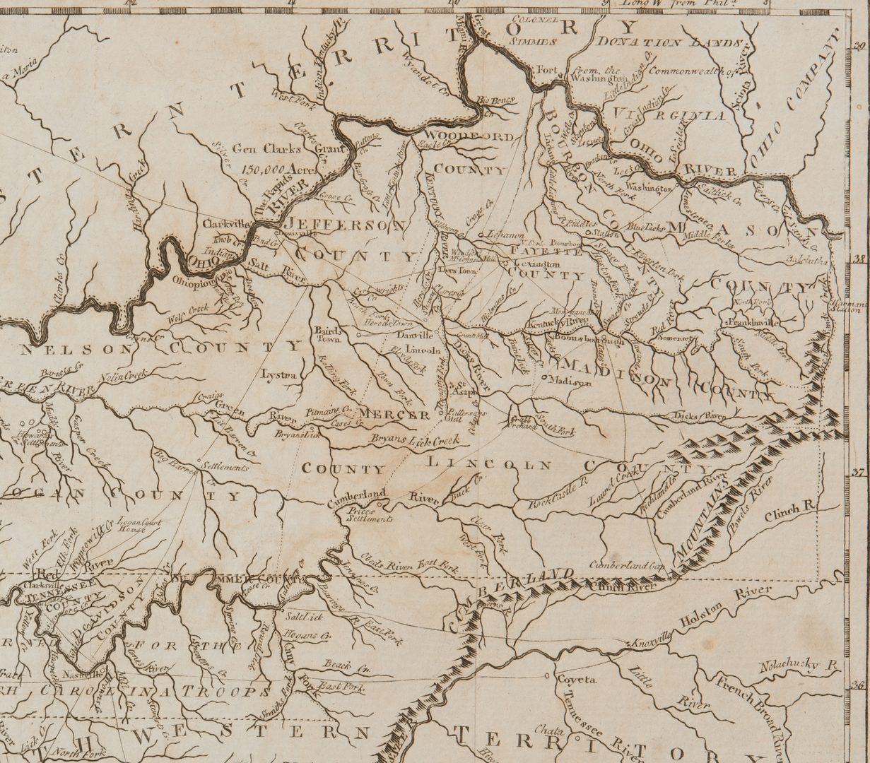 Lot 208: Kentucky Map, 1800 Payne