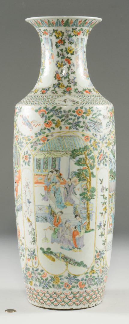 Lot 20: Famille Verte Porcelain Floor Vase