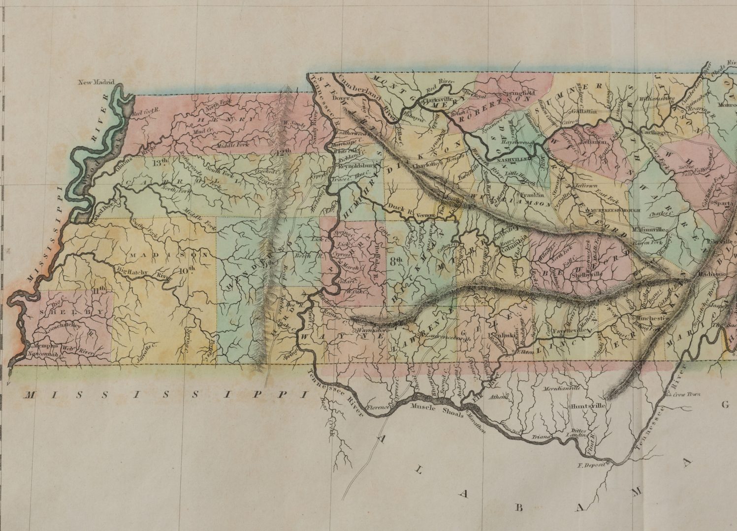 Lot 211: TN Map 1822, Lucas, Carey, & Lea