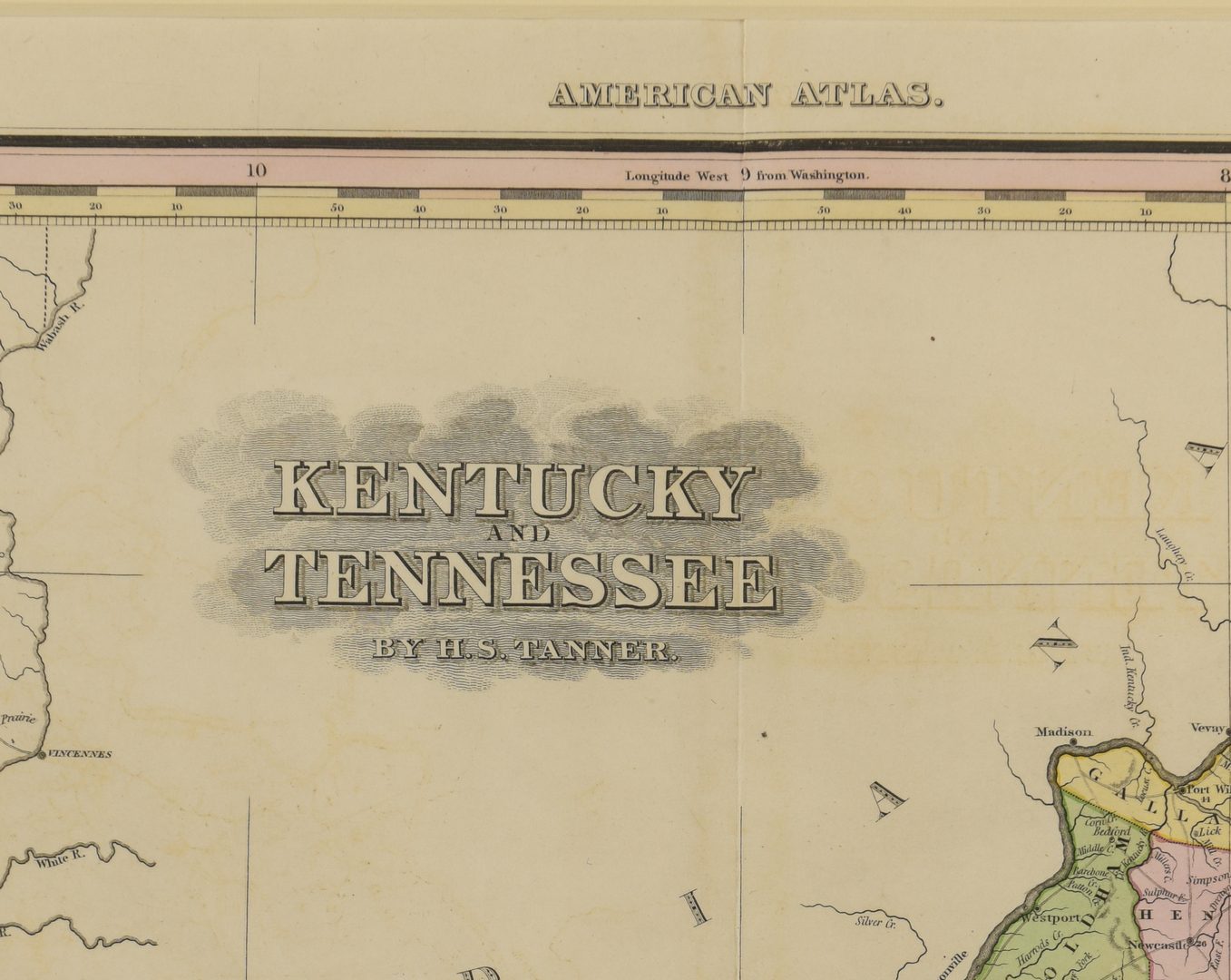 Lot 212: KY and TN 1823 Map, H.S. Tanner