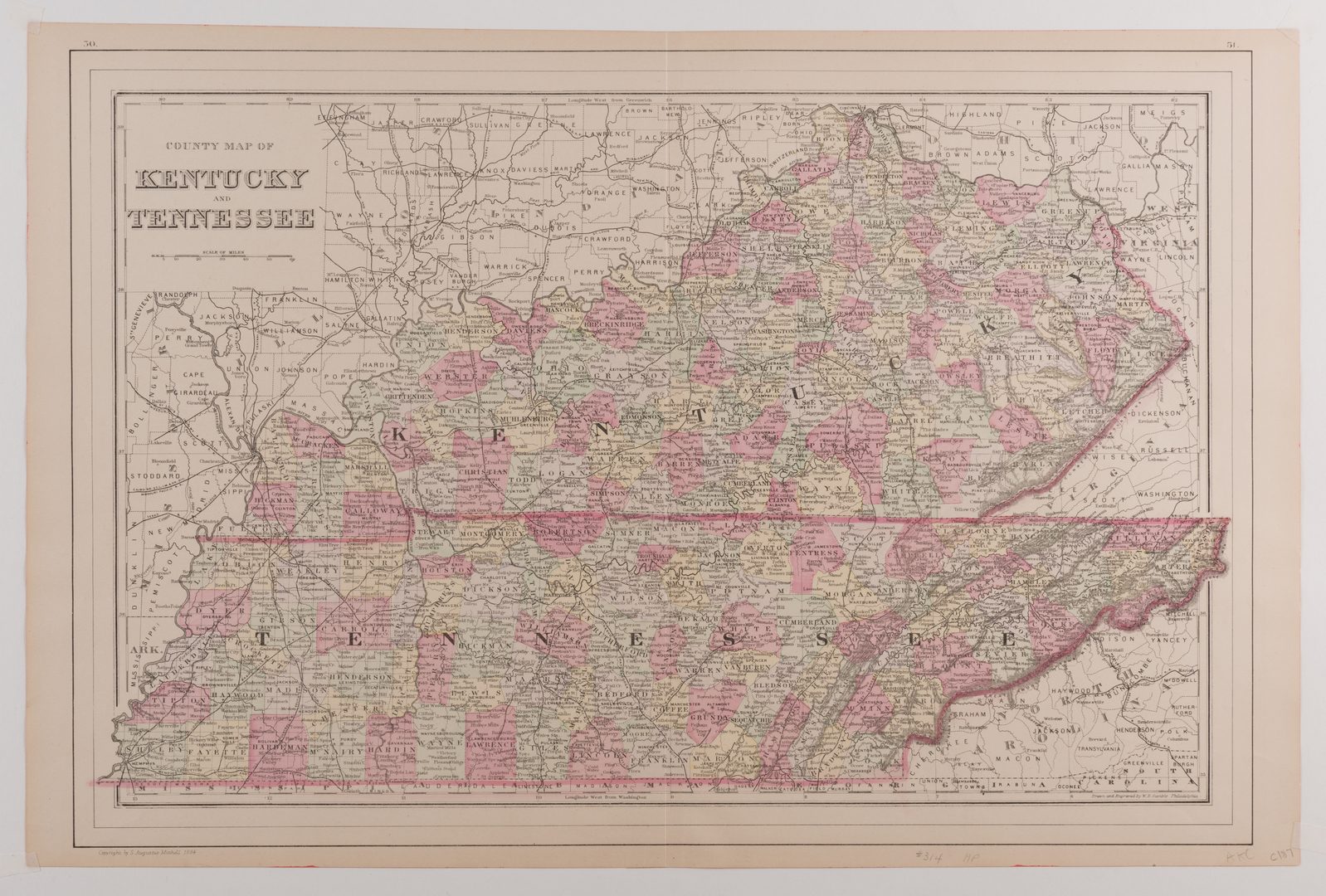 Lot 213: 5 Kentucky and Tennessee Maps