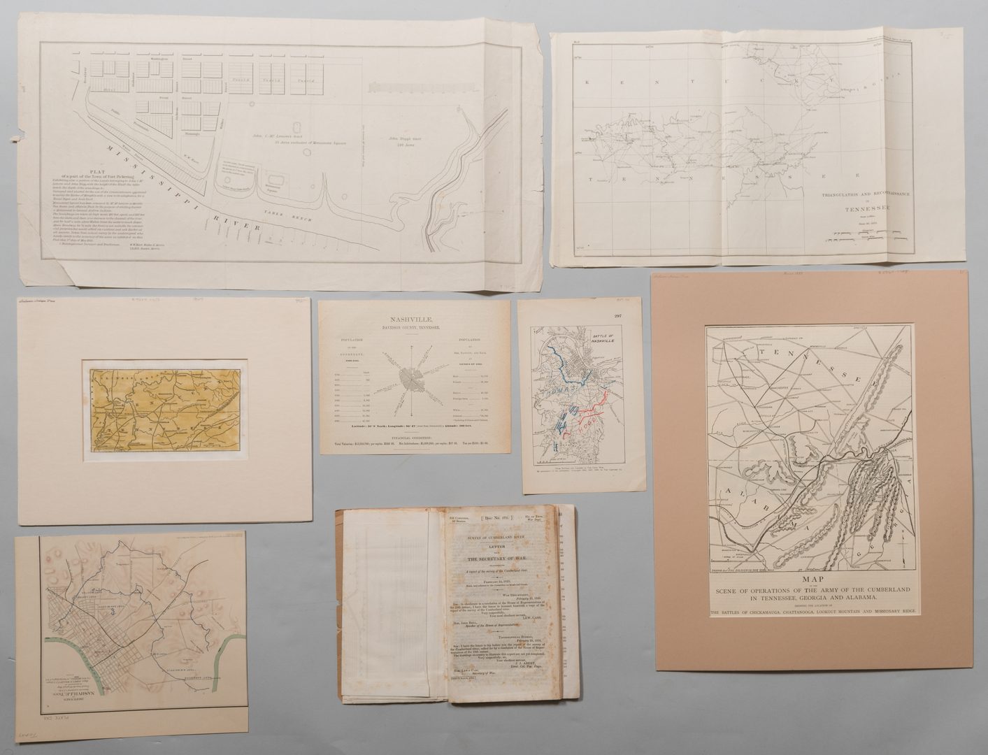 Lot 214: 8 Tennessee Military & Survey Maps