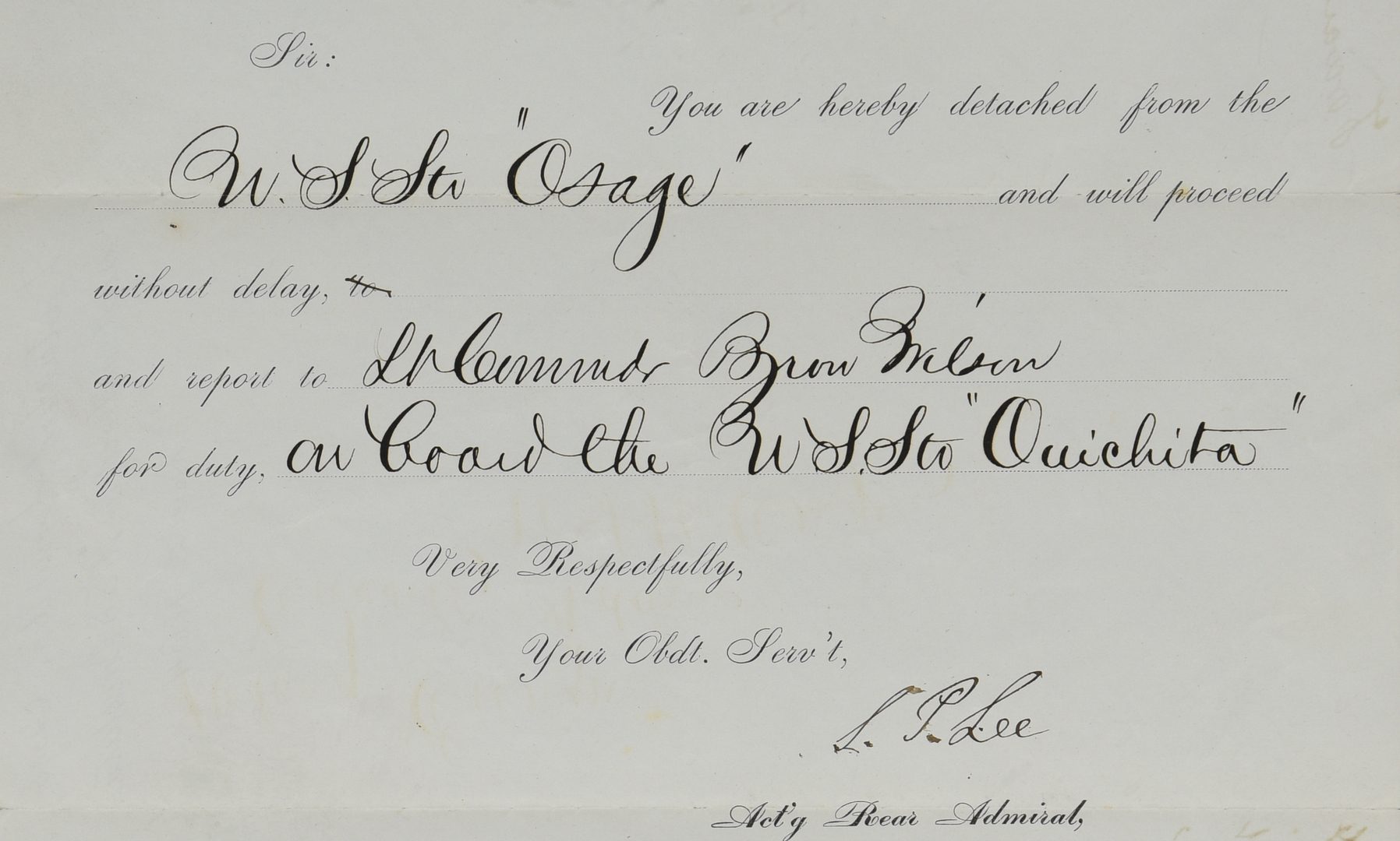 Lot 224: Cassily Adams, USS Osage Painting and Signed Document