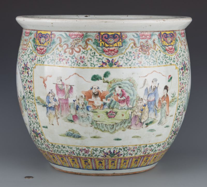 Lot 22: Famille Rose Porcelain Fish Bowl, Republic Period