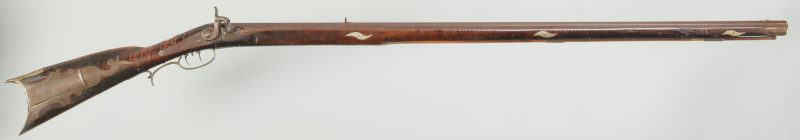 Lot 242: J M Burns Marked Long Rifle, .30 Cal.