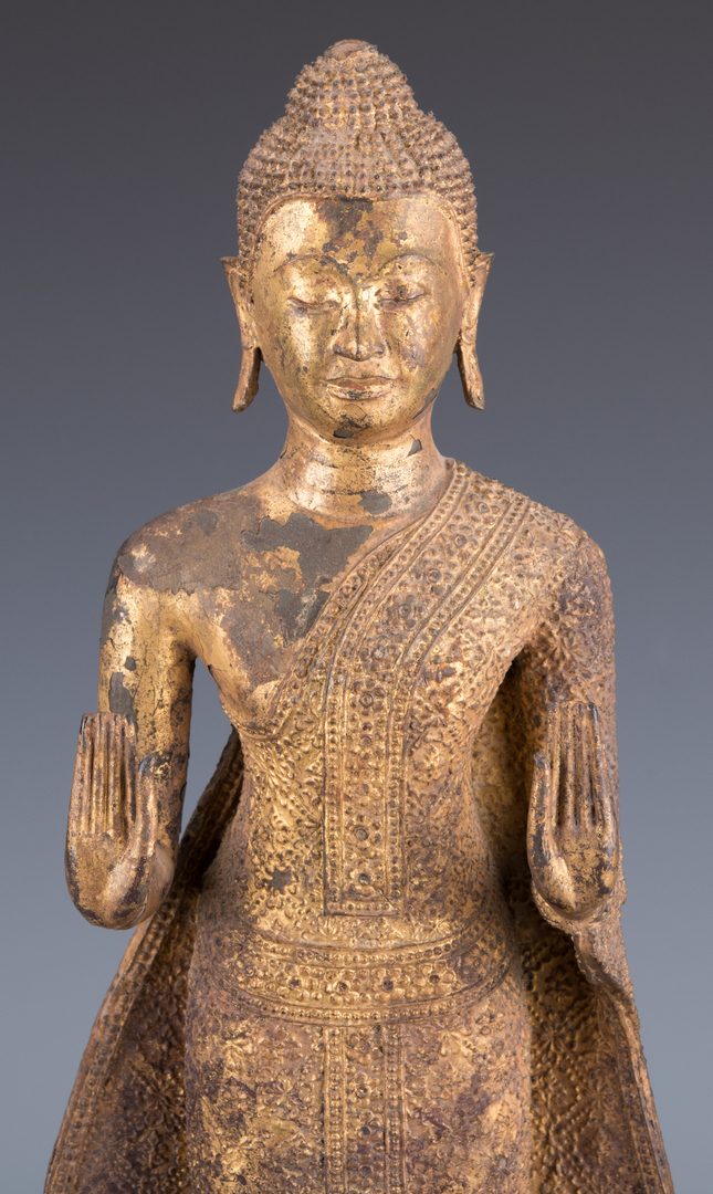 Lot 251: Gilt Bronze Buddha, double abhaya mudra