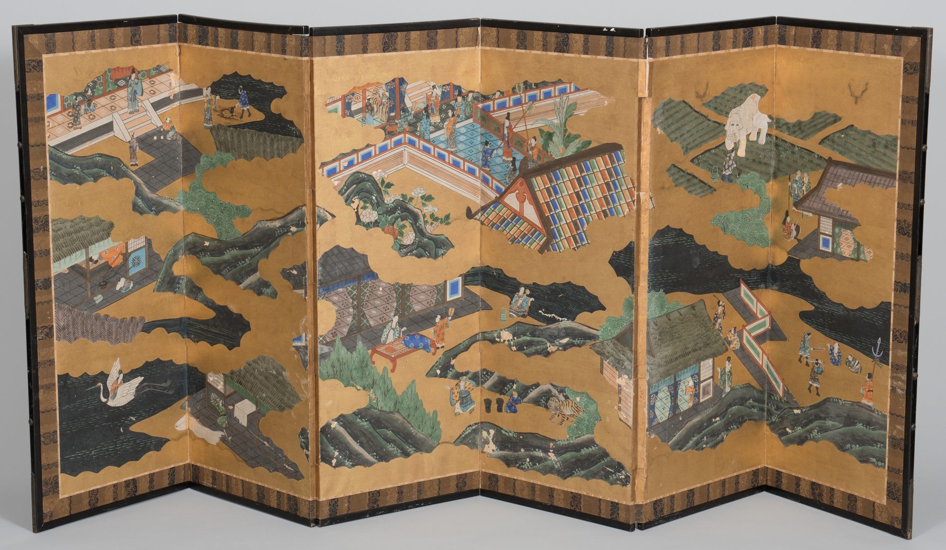 Lot 274: Japanese Gold Leaf Screen, Edo period