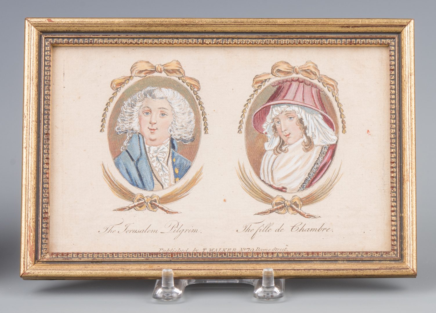 Lot 283: Pr. French Empire Style Tole Cachepots & Lithographic Portraits