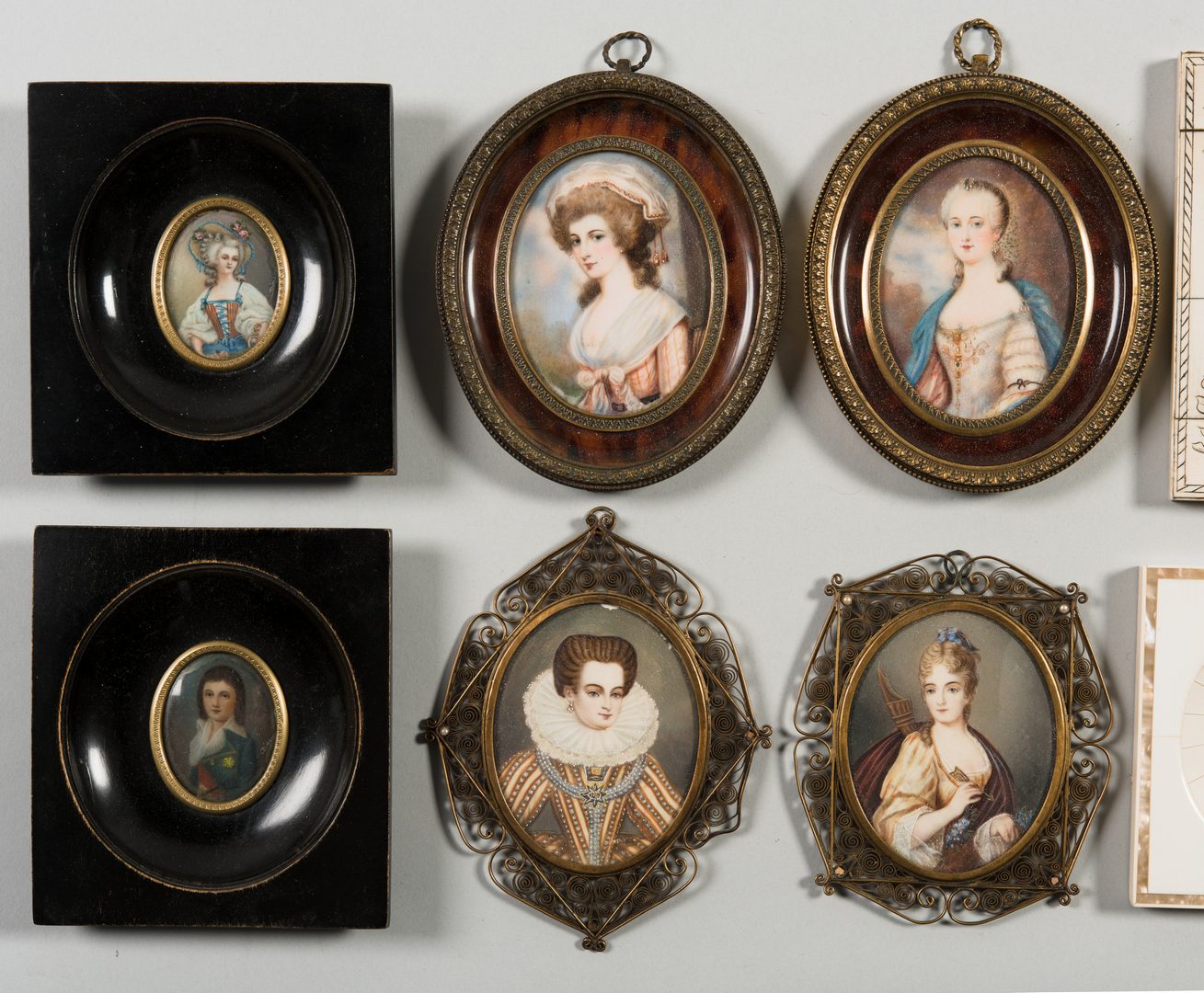 Lot 284: 10 Framed Portrait Miniatures