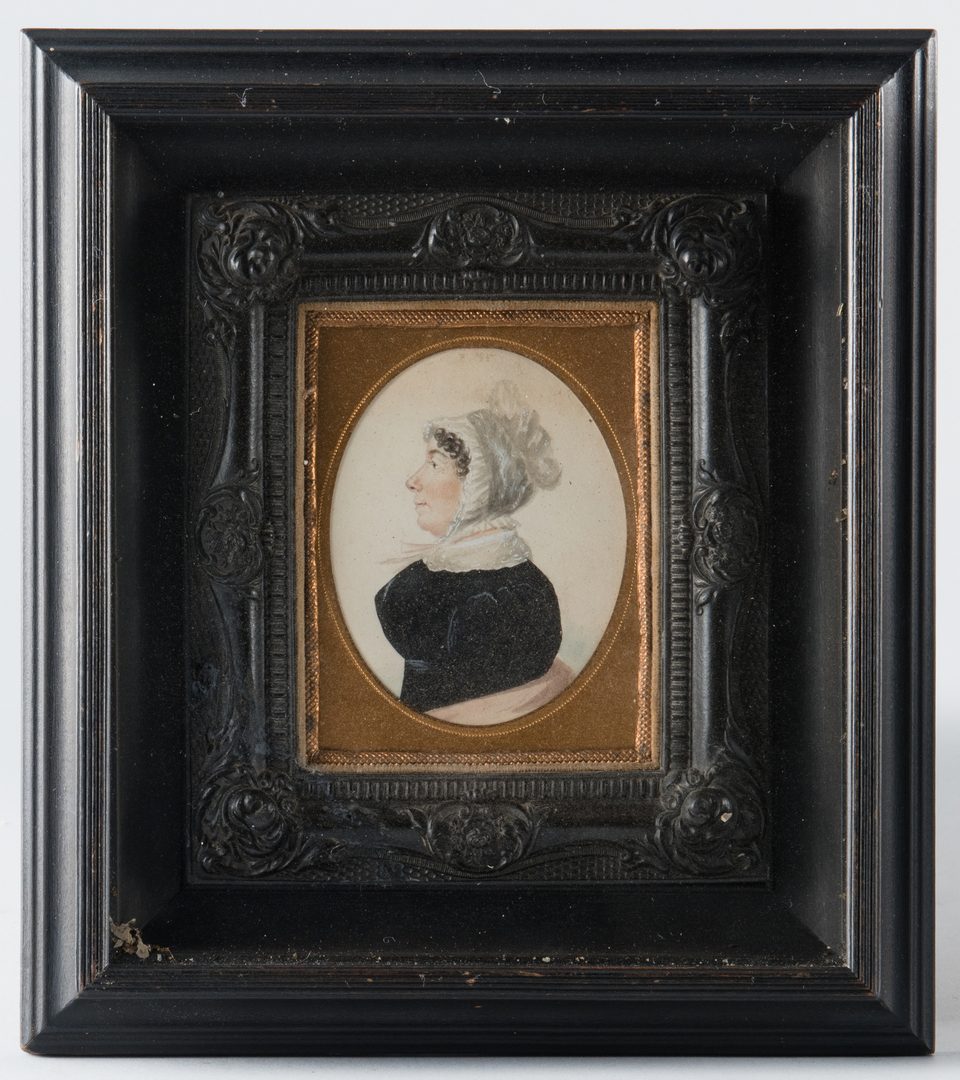 Lot 286: 2 miniature portraits related to Capt. Allen McLane