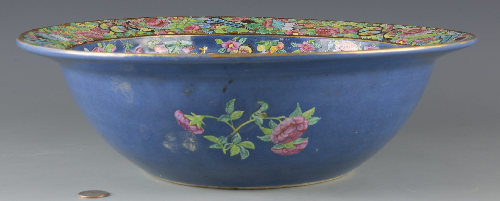 Lot 28: Large Chinese Famille Rose Enameled Bowl