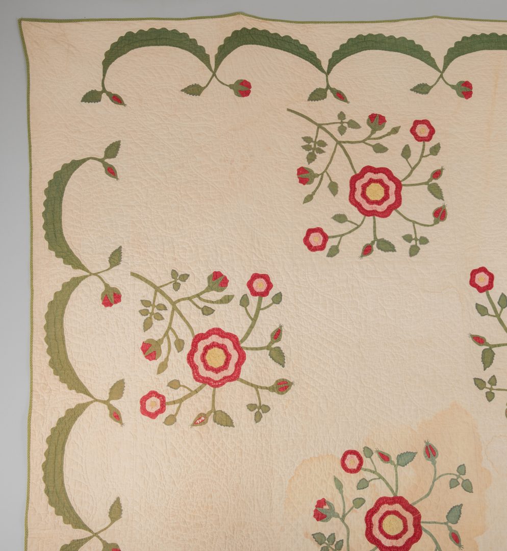 Lot 297: Southern Rose Quilt, 19th c.