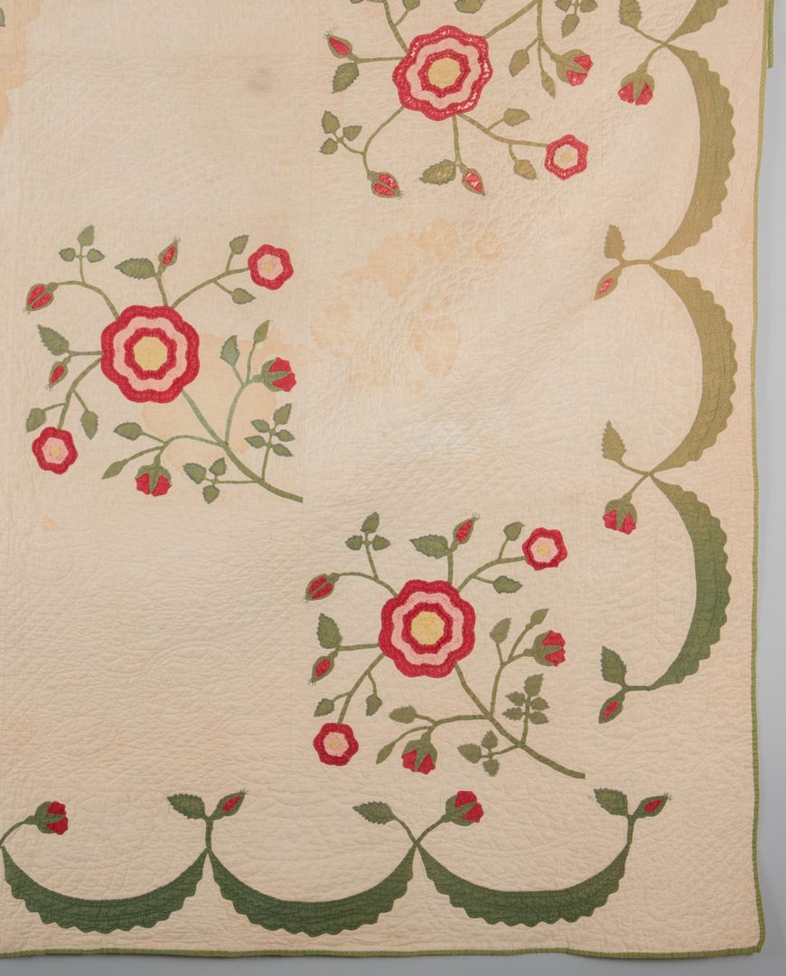 Lot 297: Southern Rose Quilt, 19th c.