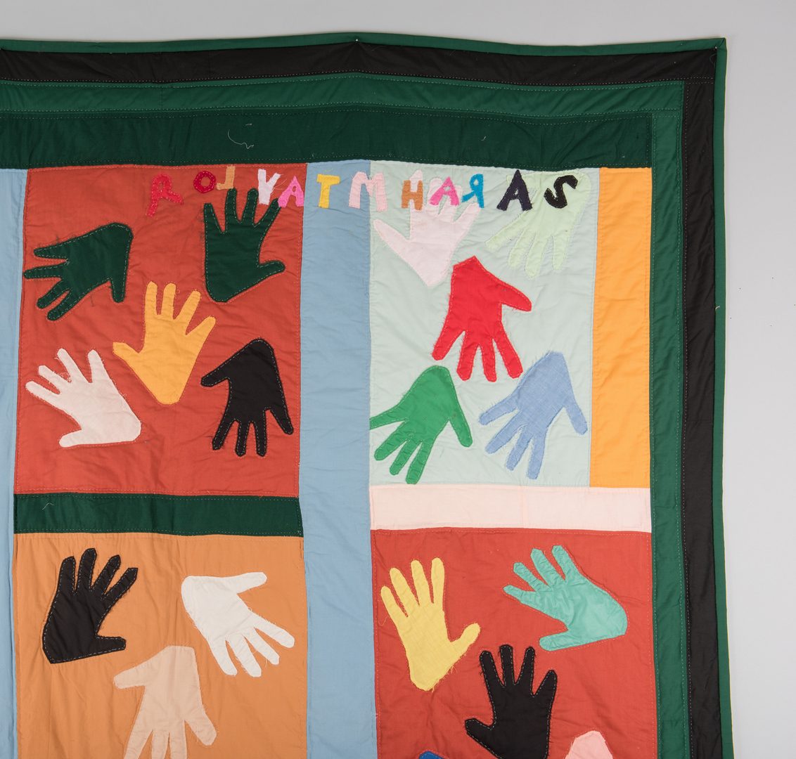 Lot 298: Sarah Mary Taylor "Hands" Quilt