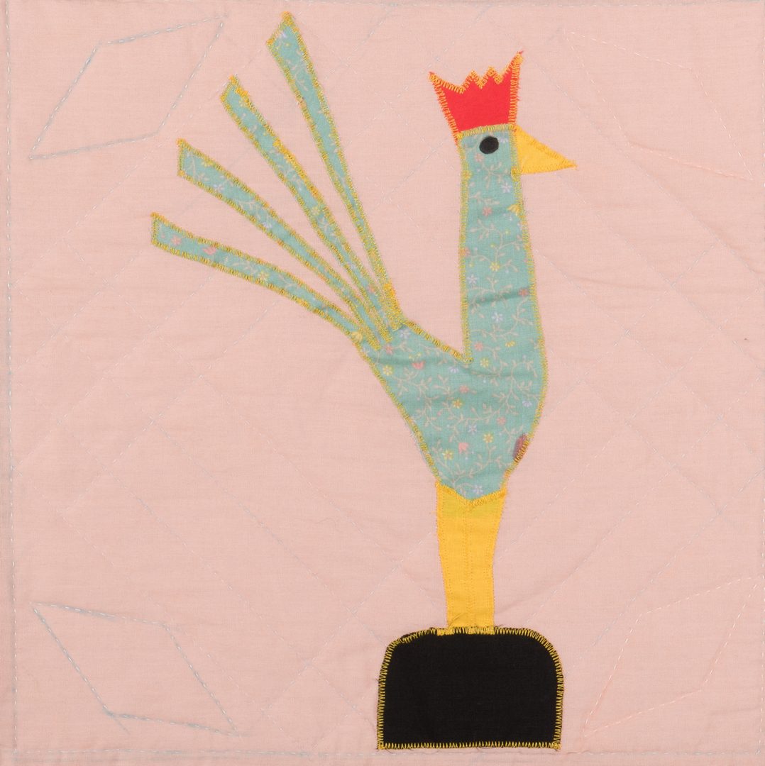 Lot 299: Garland and Minnie Adkins rooster quilt