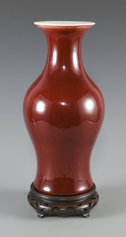 Lot 30: Chinese Sang-de-Boeuf Porcelain Vase