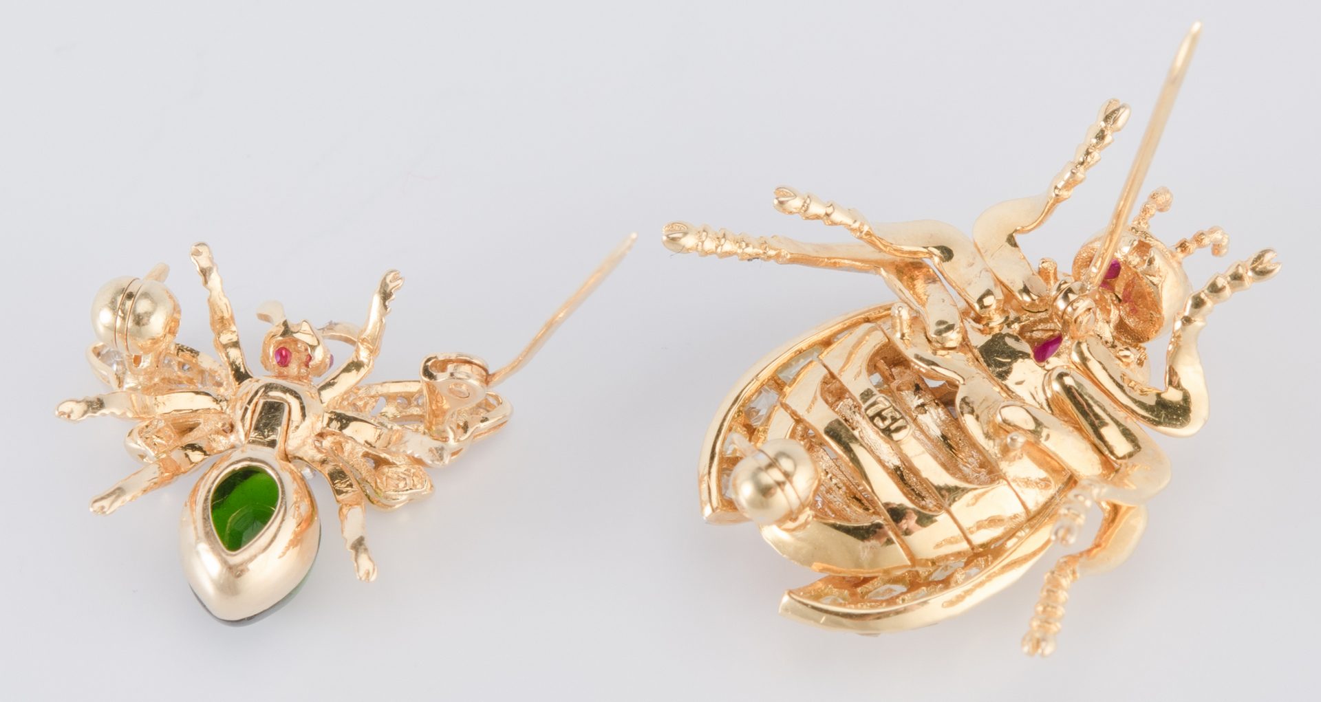 Lot 315: 2 Jeweled Beetle and Bee Pins