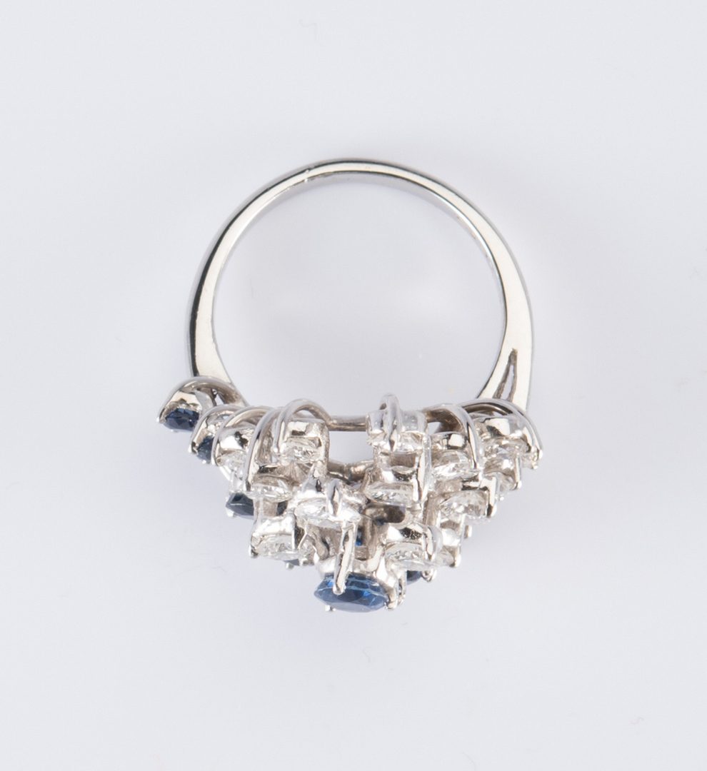 Lot 316: Platinum, Diamond, Sapphire Ring