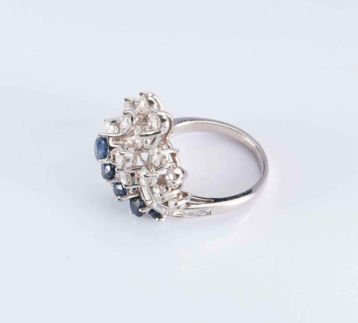 Lot 316: Platinum, Diamond, Sapphire Ring