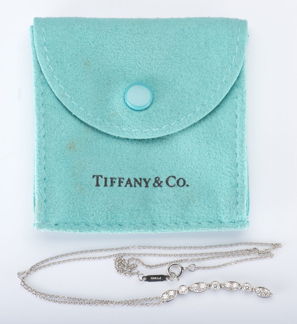 Lot 318: Tiffany Designer Plat Diamond Necklace