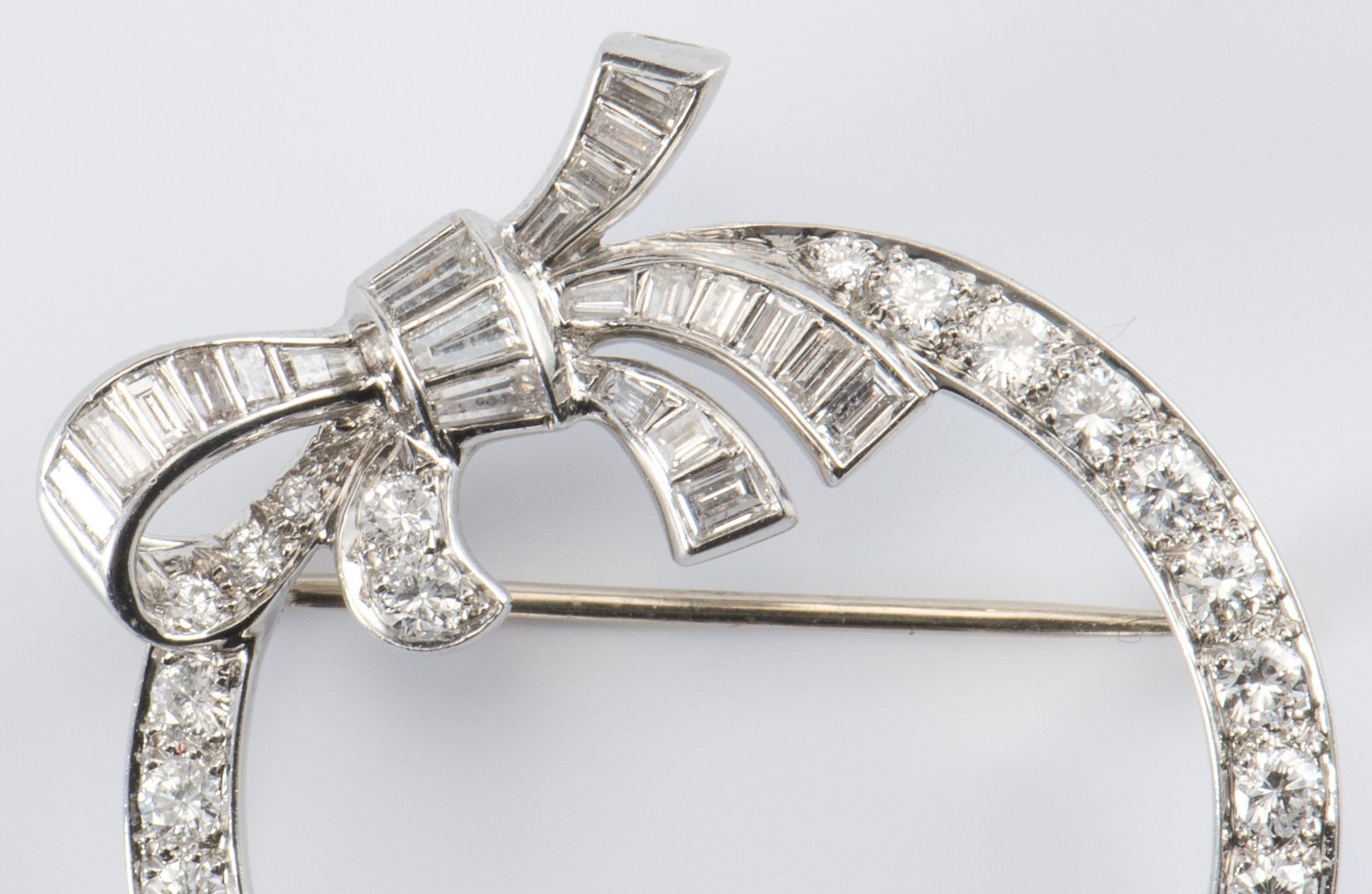 Lot 319: Platinum Diamond Bow Brooch