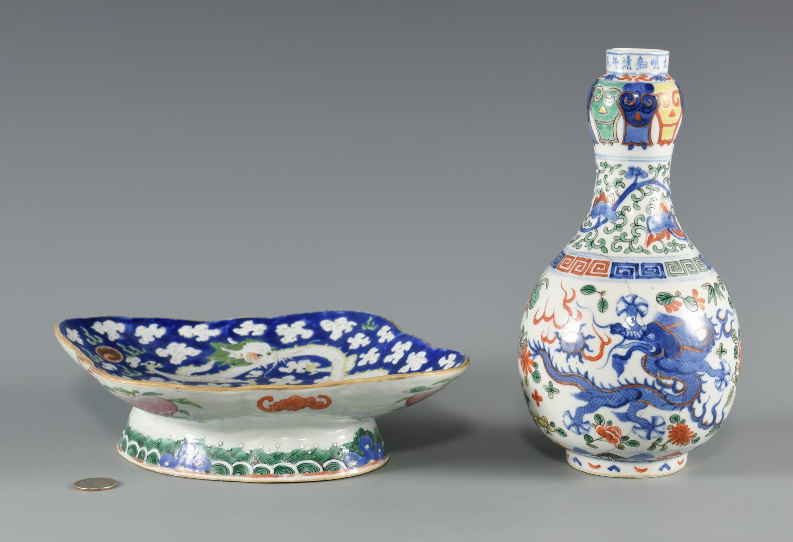 Lot 31: Chinese Doucai Vase & Compote