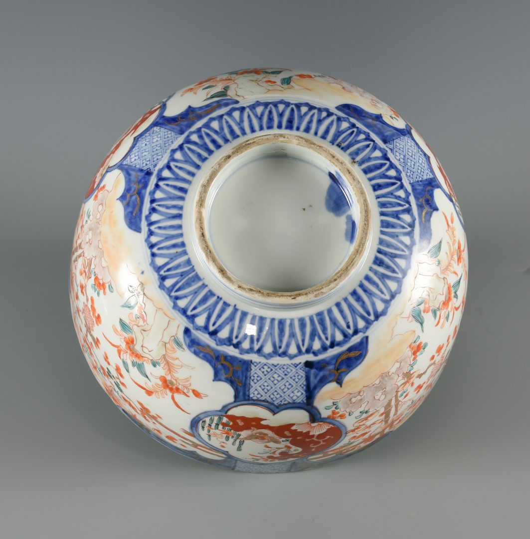 Lot 32: Imari Porcelain Punch Bowl, 19th C.