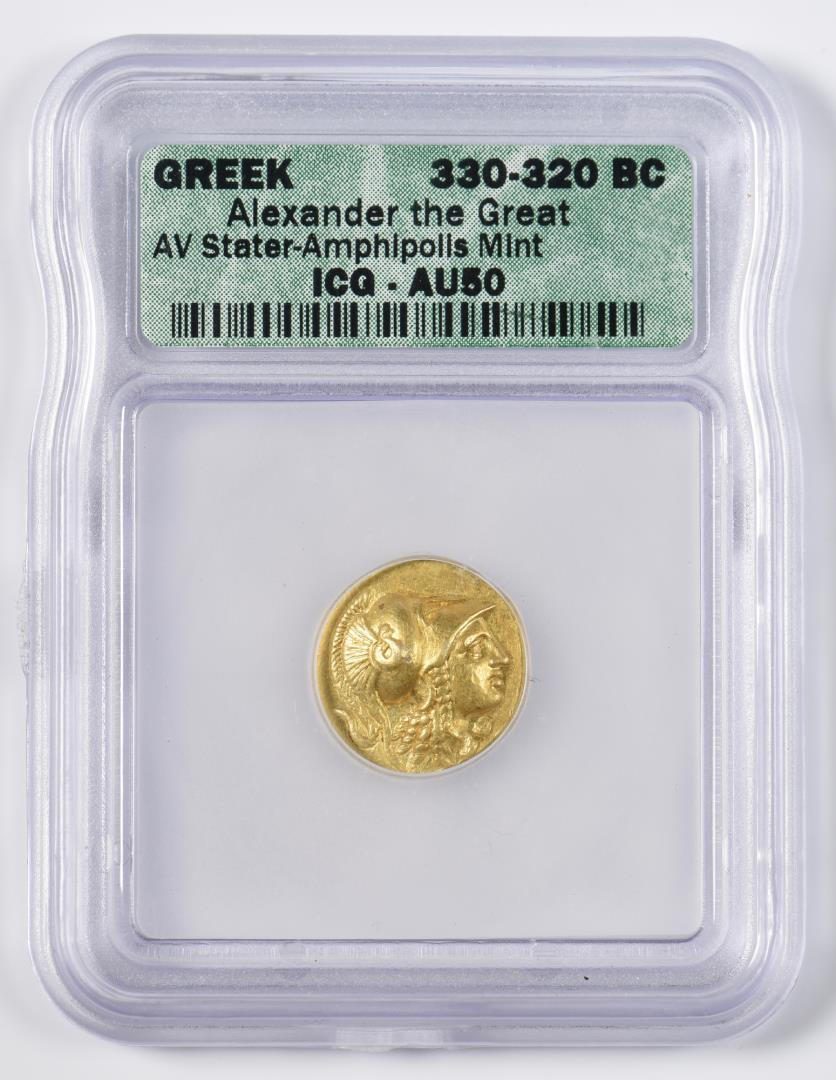 Lot 343: Alexander the Great AV Stater Coin, Amphlpolls Mint