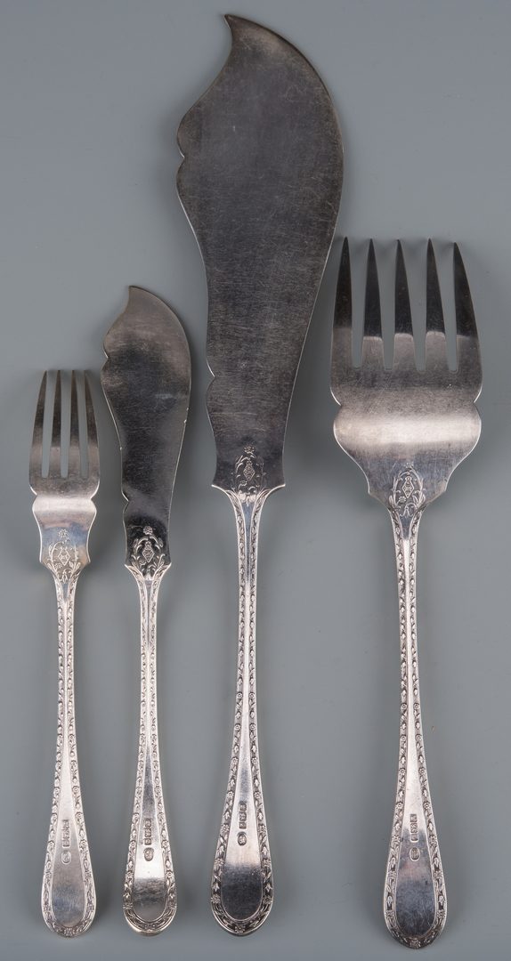 Lot 360: Sterling Fish Set, Svc. for 12